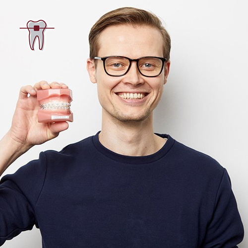 Mann, Lächeln, Kiefermodell